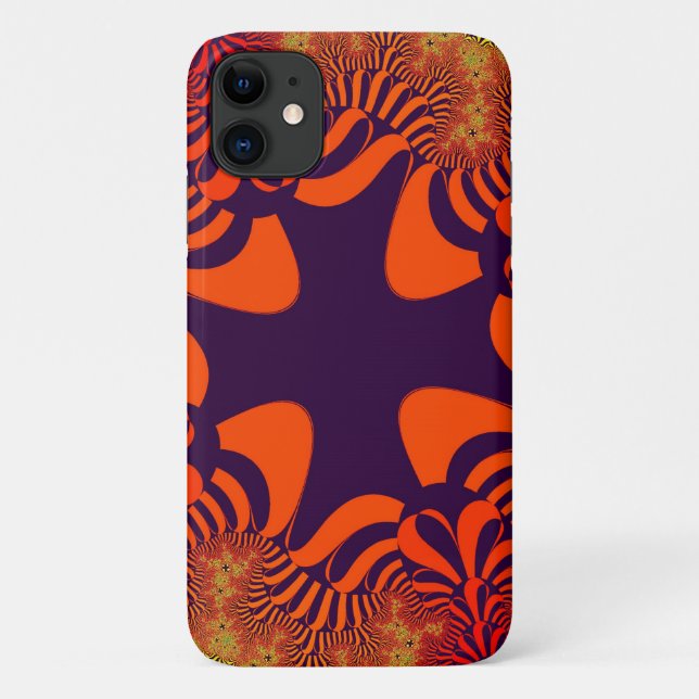 Coques Case-Mate iPhone Croix orange et violet (Dos)