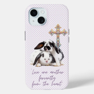Coque Case-Mate iPhone Croix Pastel Pointillé Gris Christian Féminin