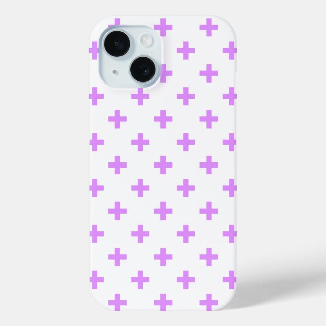 Coques Case-Mate iPhone Croix pois lilac sur fond blanc (Verso)