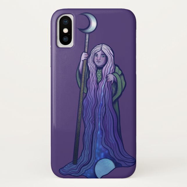 Coques Case-Mate iPhone Crone Moon déesse Pagan Art Wiccan Lune enfant (Dos)