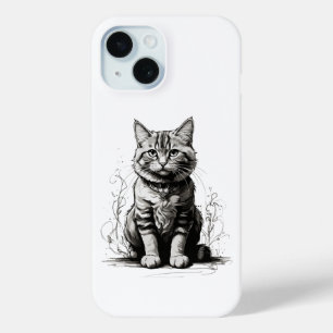 Coque Case-Mate iPhone Croquis au crayon de chat mignon