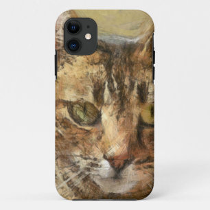 Coque iPhone 11 Croquis au crayon Tabby Cat