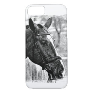 Coque Case-Mate iPhone Croquis Cheval noir et blanc
