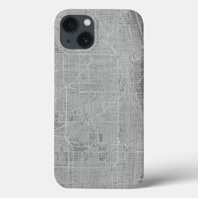 Coques Case-Mate iPhone Croquis de Chicago City Map (Verso)