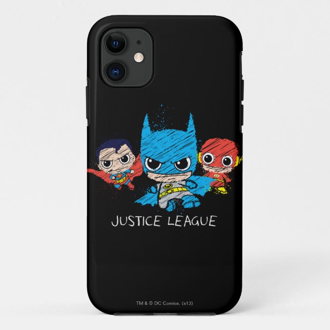 Coques Case-Mate iPhone Croquis de la Mini Justice League (Dos)