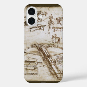Coque Pour iPhone 16 Croquis de l'arme de l'arbalète géante de Léonard 