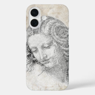 Coque Pour iPhone 16 Croquis de Léonard de Vinci Leda Parchemin Élégant