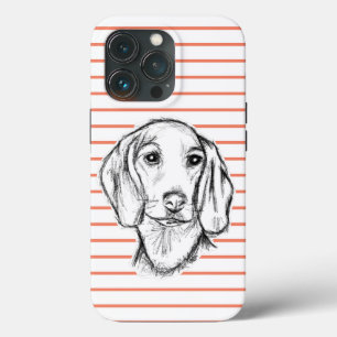 Case-Mate iPhone Case croquis de teckel dessiné à la main en noir et bla