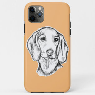 Case-Mate iPhone Case croquis de teckel dessiné à la main en noir et bla