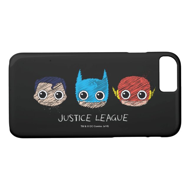 Coques Case-Mate iPhone Croquis des chefs de la Mini Ligue de Justice (Dos (Horizontal))