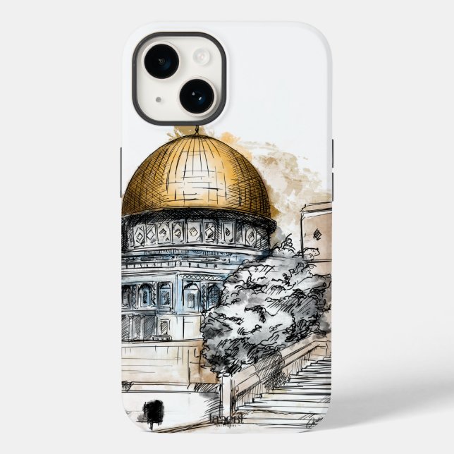 Coques Case-Mate iPhone Croquis du dôme du Rocher - Palestine (Verso)