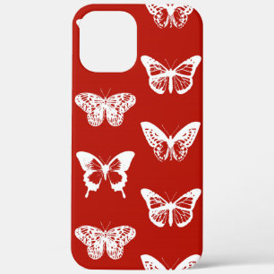 Case-Mate iPhone Case Croquis papillon, rouge et blanc foncé