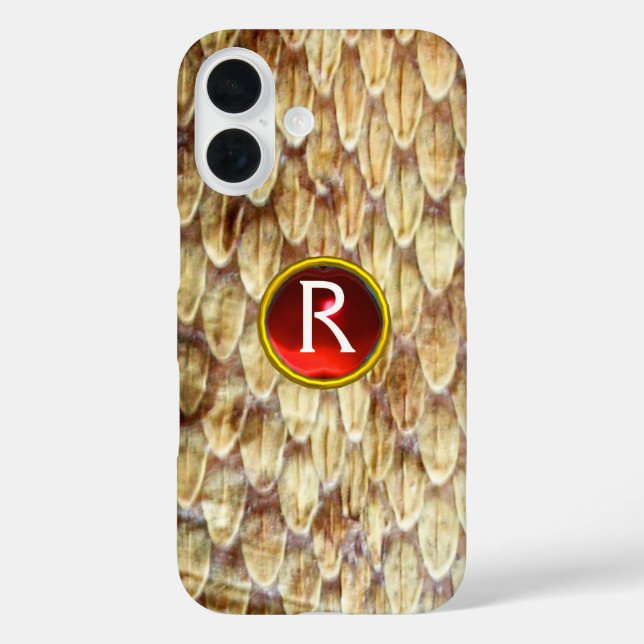 Coques Case-Mate iPhone CROTALUS Peau de serpent imprimé rouge rubis Gem M (Verso)