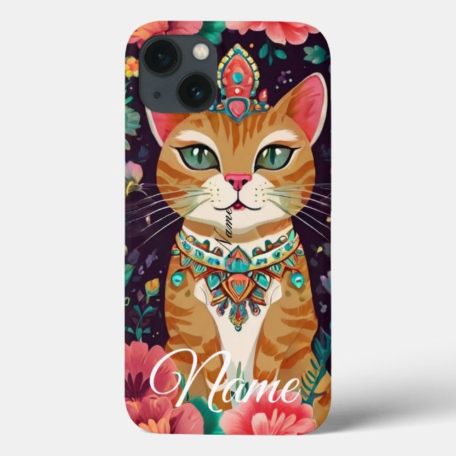 Coques Case-Mate iPhone Crowned Bejewelled Cat  (Verso)