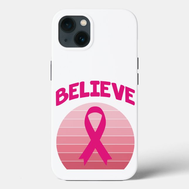 Coques Case-Mate iPhone Croyez Pink Ribbon Retro (Verso)