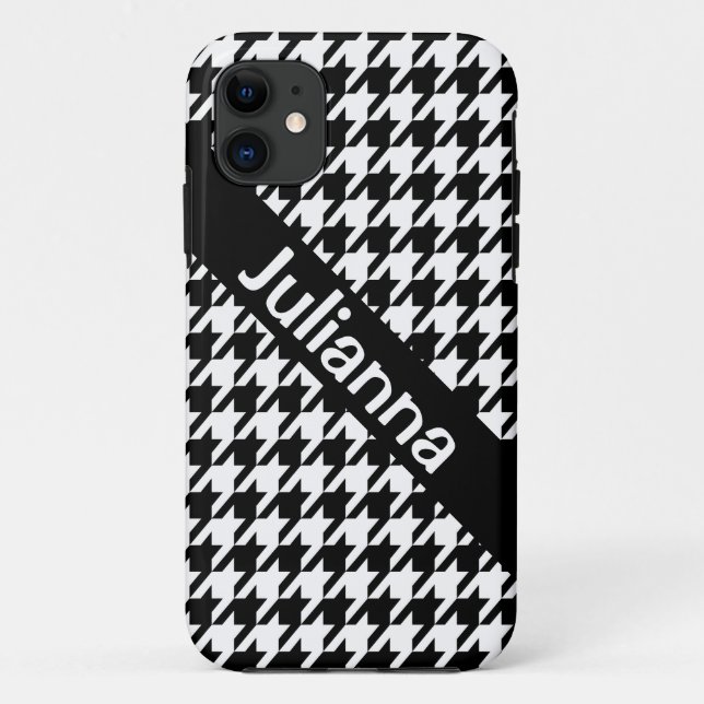 Coques Case-Mate iPhone Cru de noir de pied-de-poule de StellaRoot (Dos)