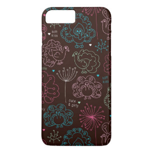 Coque Case-Mate Pour iPhone cru de papier peint de l'Inde de fleur de paon