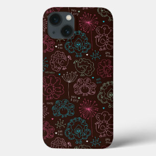 Case-Mate iPhone Case cru de papier peint de l'Inde de fleur de paon