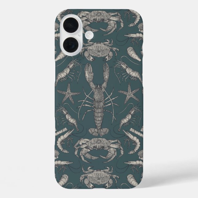 Coques Case-Mate iPhone crustacés de corne damassé apatite foncé (Verso)