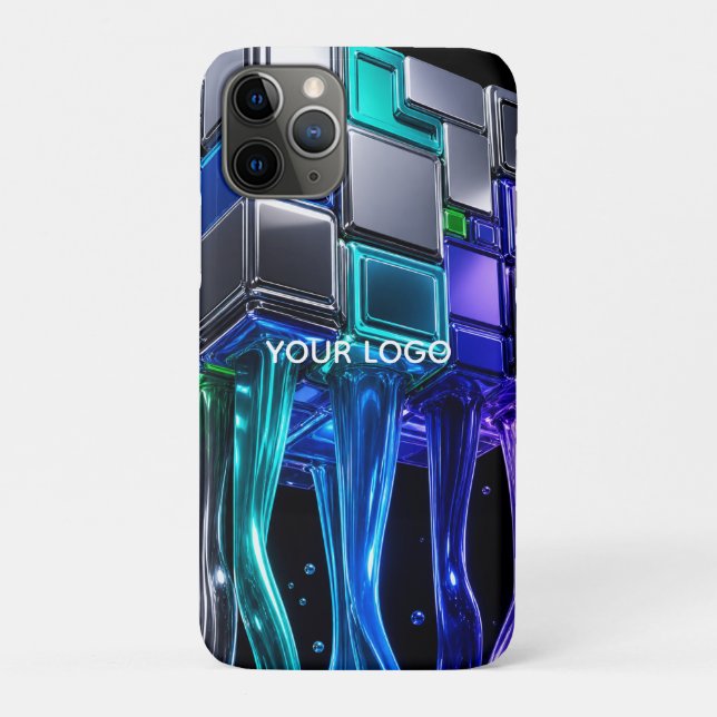 Coques Case-Mate iPhone Cube de puzzle chromé futuriste  (Dos)