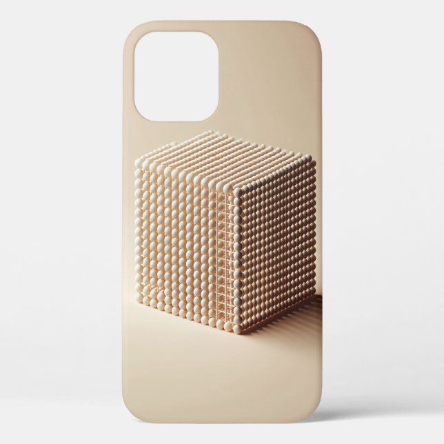 Coques Case-Mate iPhone Cube de sphères abstraites 3D - Téléphone beige mi (Verso)