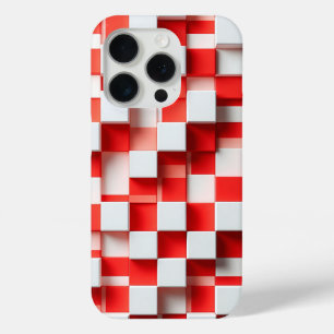 Coque Case-Mate iPhone Cube Géométrique Moderne 3D Rouge et Blanc Abstrai