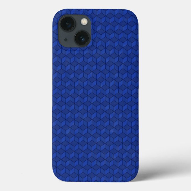Coques Case-Mate iPhone Cubes 3D bleu foncé en cascade (Verso)