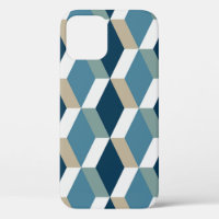 Cubes bleus : Motif géométrique sans couture
