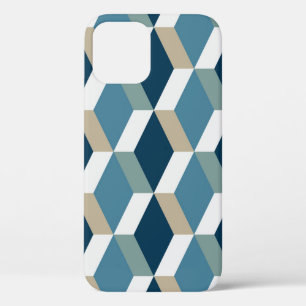Case-Mate iPhone Case Cubes bleus : Motif géométrique sans couture