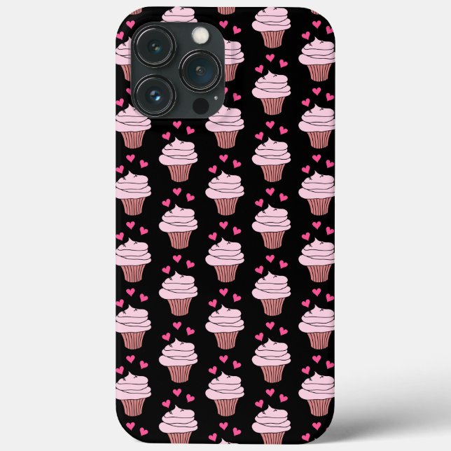 Coques Case-Mate iPhone Cubes Cupcakes Rose Et Noir (Verso)