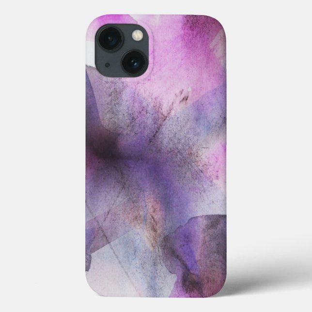 Coques Case-Mate iPhone cubisme transparent violet art abstrait (Verso)