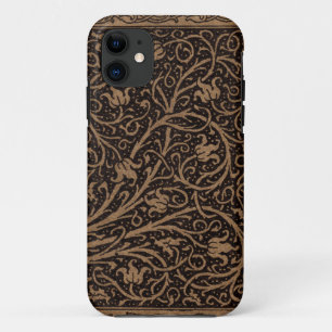 Coques Pour iPhone Cuir à outils Brown Art Nouveau Floral