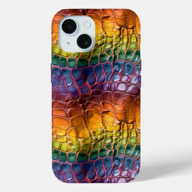 Coques Case-Mate iPhone Cuir arc-en-ciel (Verso)