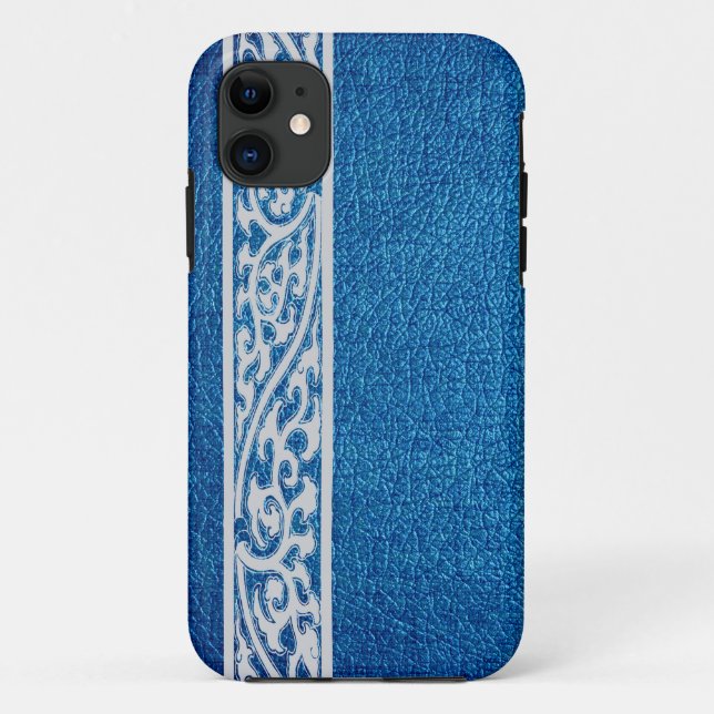 Coques Case-Mate iPhone Cuir bleu moderne (Dos)
