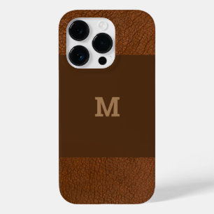 Coque Case-Mate iPhone Cuir Brown avec monogramme classique