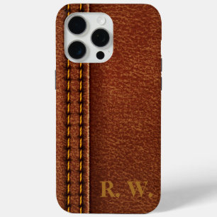 Coque Case-Mate iPhone Cuir Brown Comme Monogramme
