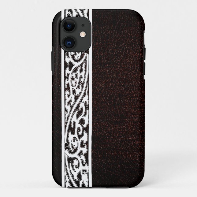 Coques Case-Mate iPhone Cuir Brown moderne (Dos)