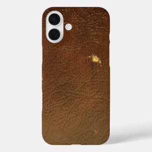 Coque Pour iPhone 16 Plus Cuir Brown Rustique Faux