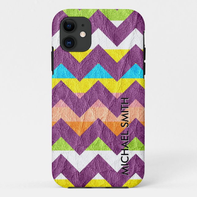 Coques Case-Mate iPhone Cuir coloré Chevron (Dos)