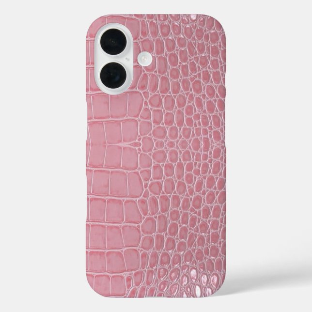 Coques Case-Mate iPhone Cuir de crocodile rose esthétique (Verso)