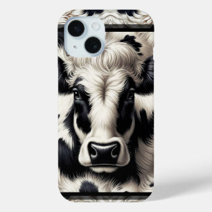 Coque Case-Mate iPhone Cuir de vache noir et blanc Aspect fourrure peluch