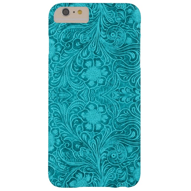 Coques Case-Mate iPhone Cuir en daim turquoise look Floral Design (Dos)