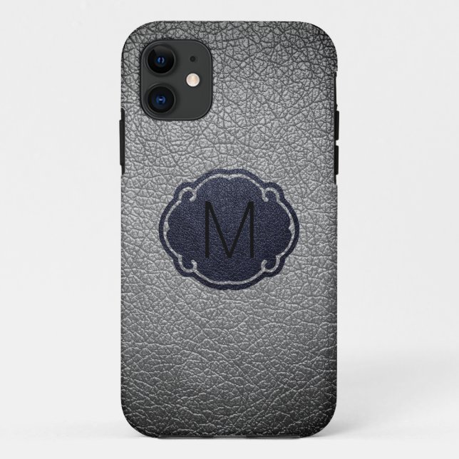 Coques Case-Mate iPhone Cuir gris (Dos)