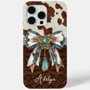 Coque Case-Mate iPhone Cuir Marron Cuir de Vache Orné d'un Nœud