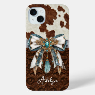 Coque Case-Mate iPhone Cuir Marron Cuir de Vache Orné d'un Nœud