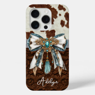 Coque Case-Mate iPhone Cuir Marron Cuir de Vache Orné d'un Nœud