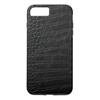 Coque iPhone 7 Plus cuir noir d'alligator