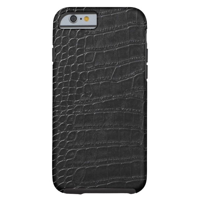 Coques Case-Mate iPhone cuir noir d'alligator (Dos)