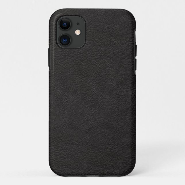 Coques Case-Mate iPhone Cuir noir de Faux (Dos)