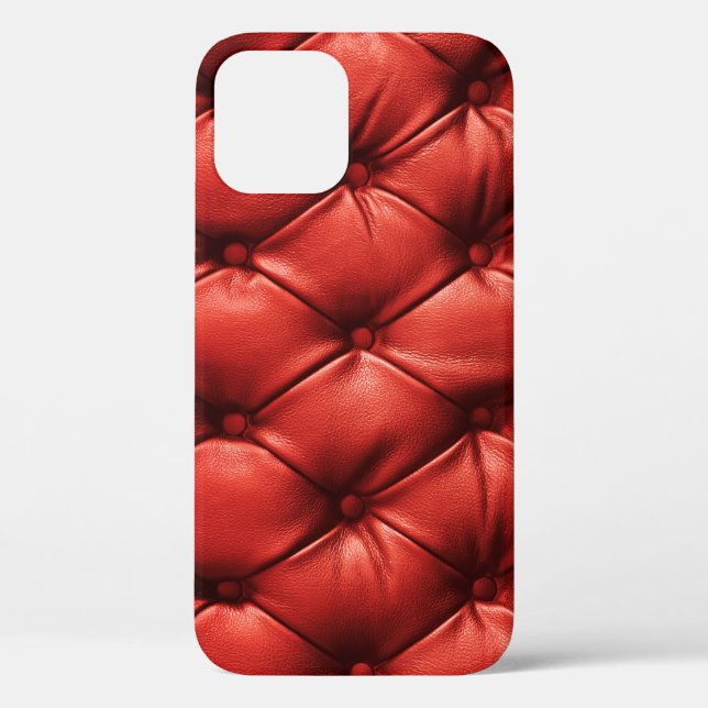 Coques Case-Mate iPhone Cuir rouge riche : Luxe Détail texturé (Verso)